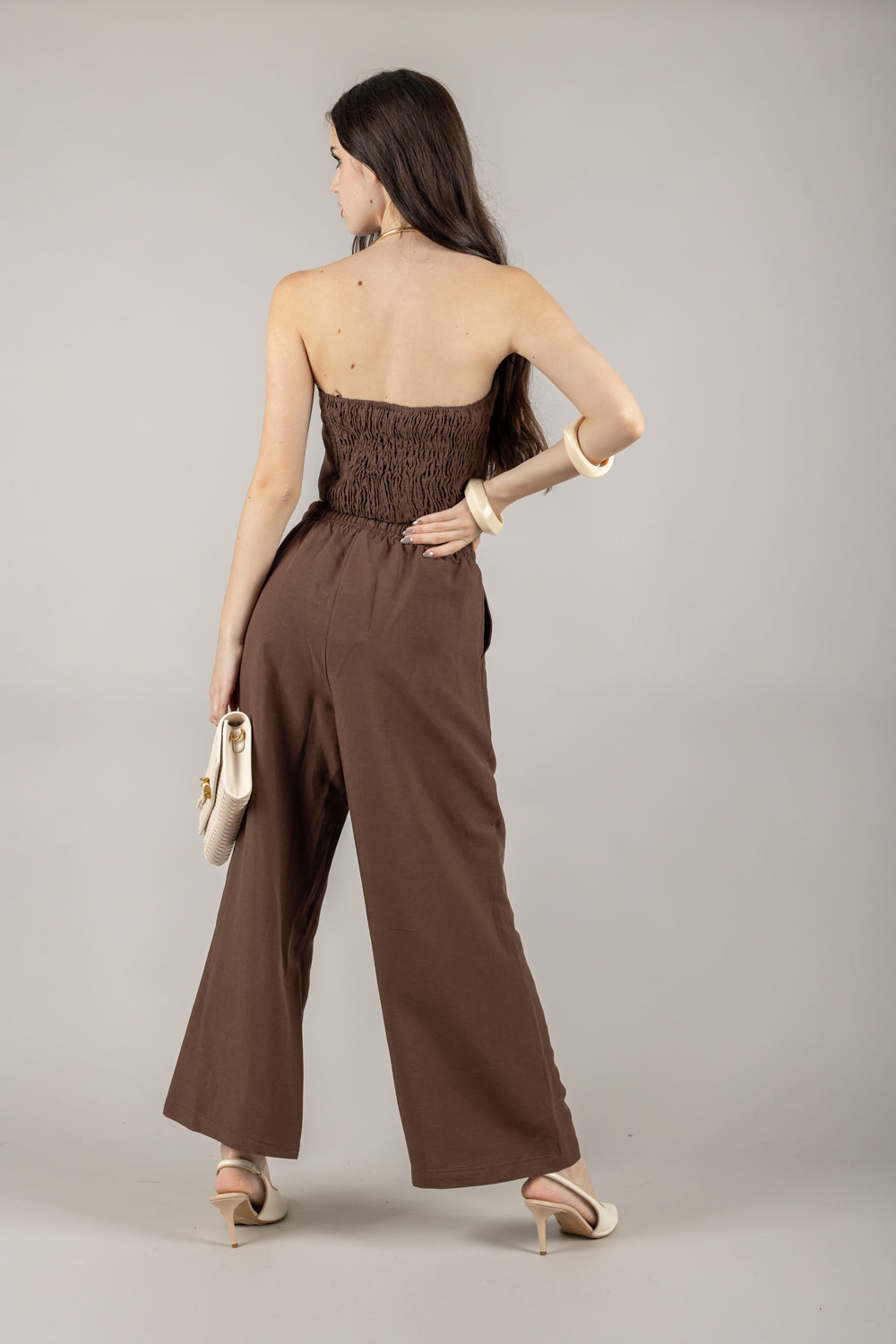TENSIONE IN - 25P7642 - PANTALONE PALAZZO CON COULISSE