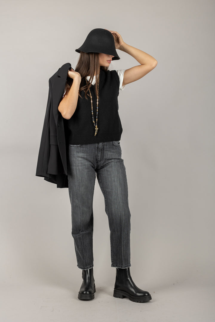 TENSIONE IN - D80968 - GILET SCOLLO A V