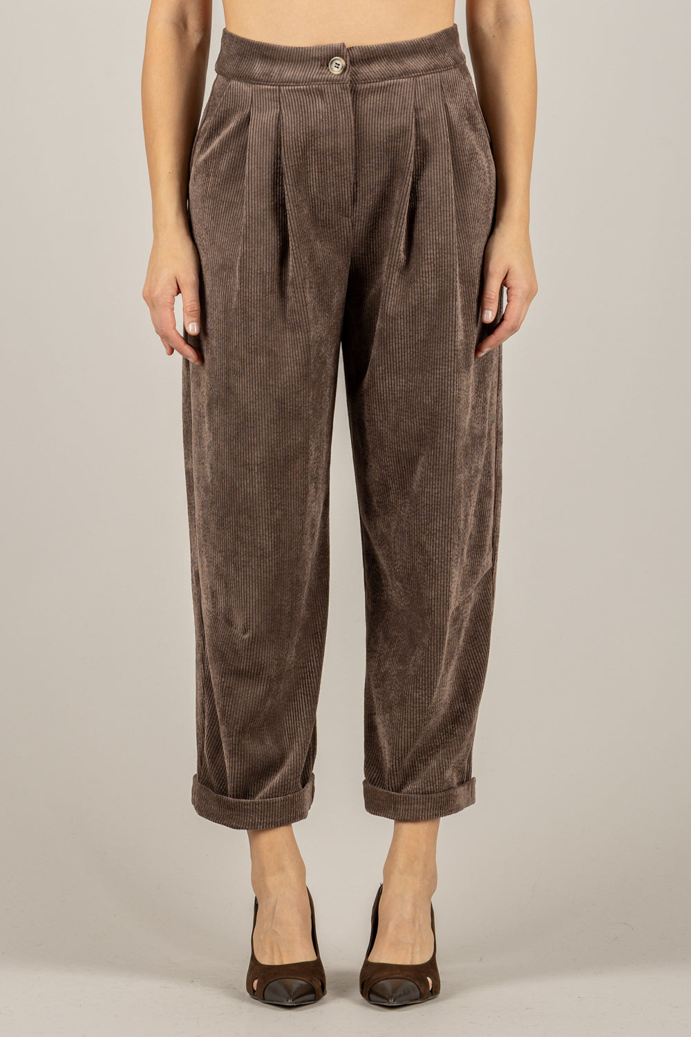 VICOLO - TF2026 - PANTALONE IN VELLUTO A COSTE