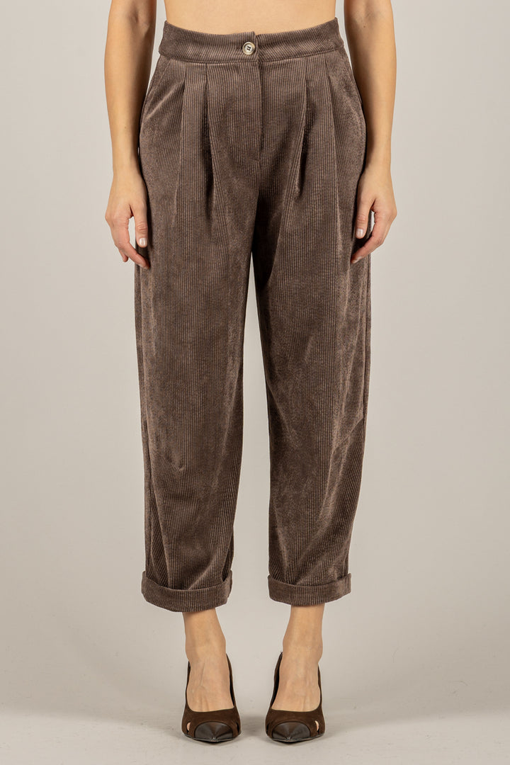 VICOLO - TF2026 - PANTALONE IN VELLUTO A COSTE