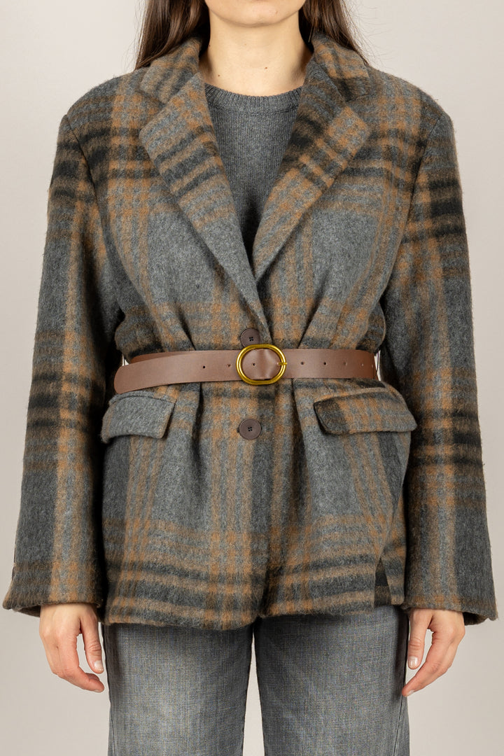 VICOLO - TF2088 - GIACCA CAPPOTTO CON CINTA