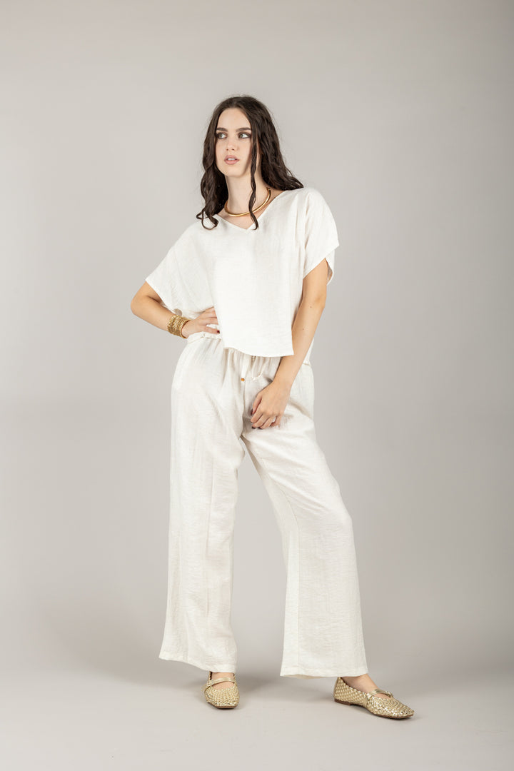 TENSIONE IN - 25C7935 - BLUSA SCOLLO A V MANICA CORTA