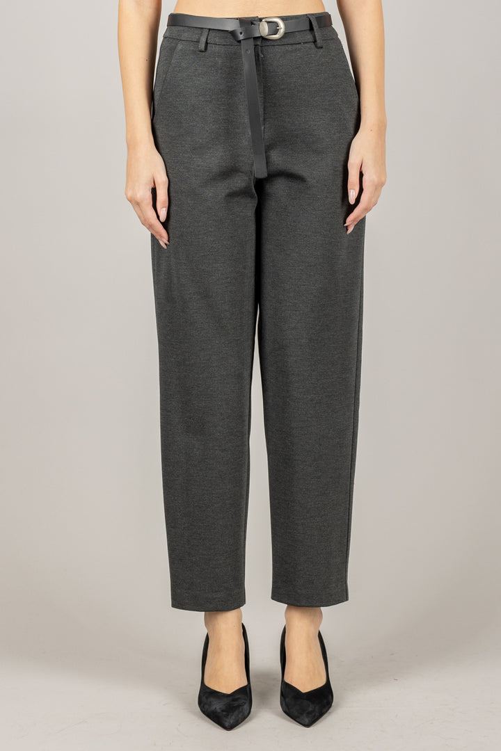 TENSIONE IN - 26P1202 - PANTALONE CARROT IN PUNTO MILANO CON CINTA