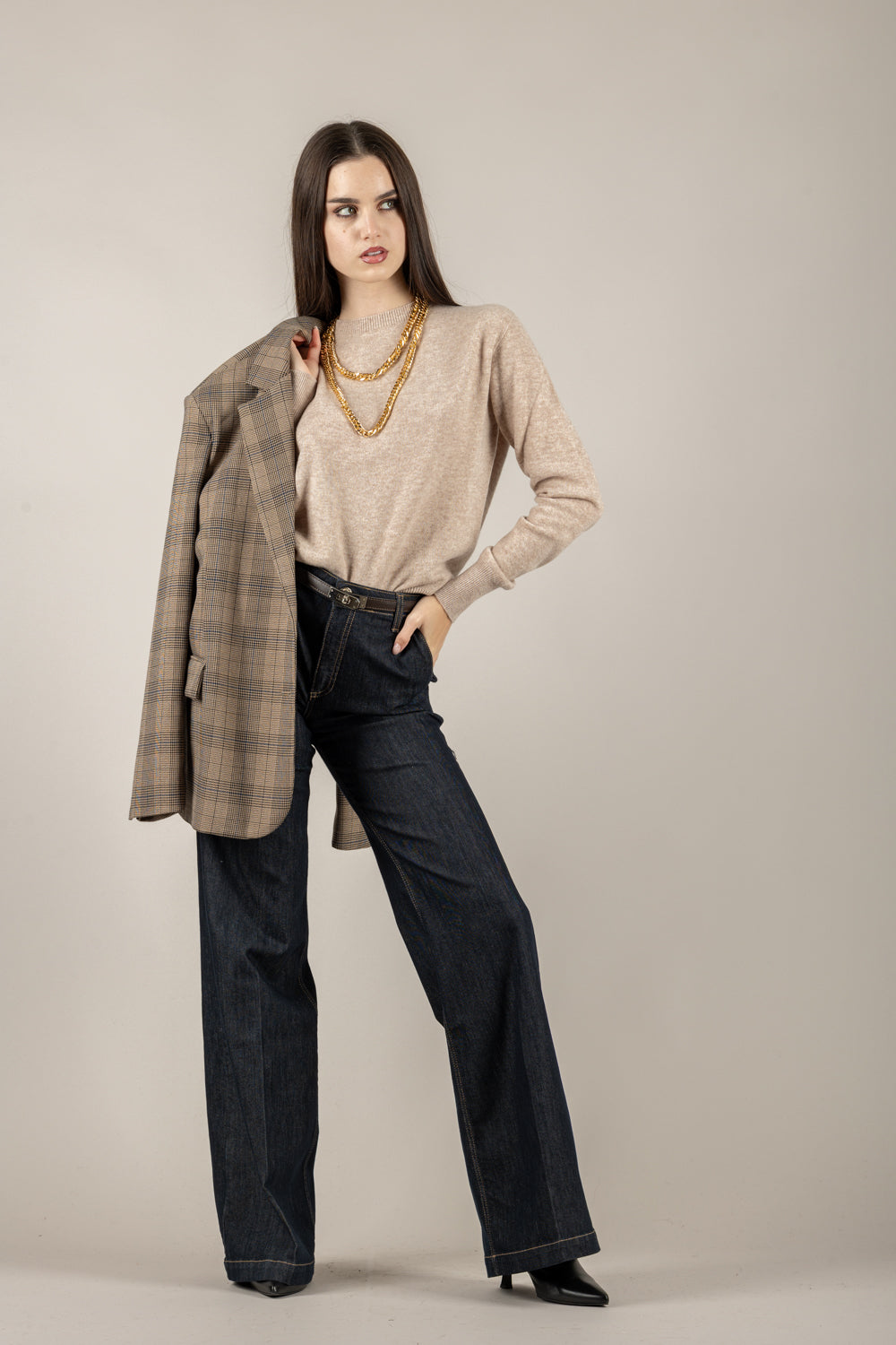 TENSIONE IN - WL104AI25 - MAGLIA GIROCOLLO MANICHE LUNGHE