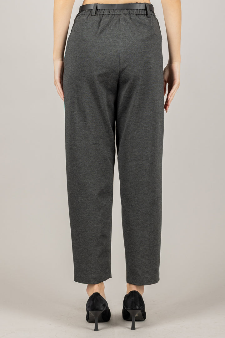 TENSIONE IN - 26P1202 - PANTALONE CARROT IN PUNTO MILANO CON CINTA