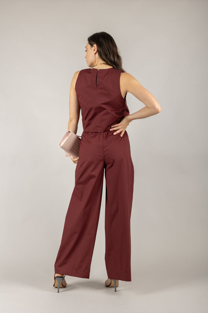 TENSIONE IN - 25P7843 - PANTALONE A PALAZZO CON PINCES
