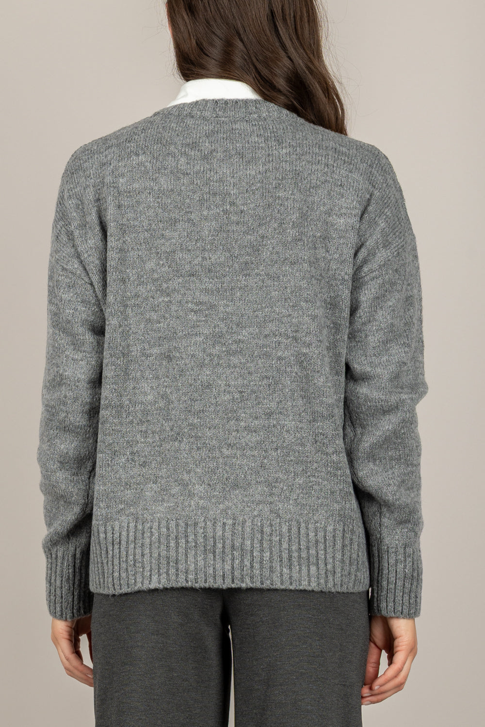 TENSIONE IN - W5HMJ78A359 - MAGLIA A ROMBI BICOLOR GIROCOLLO