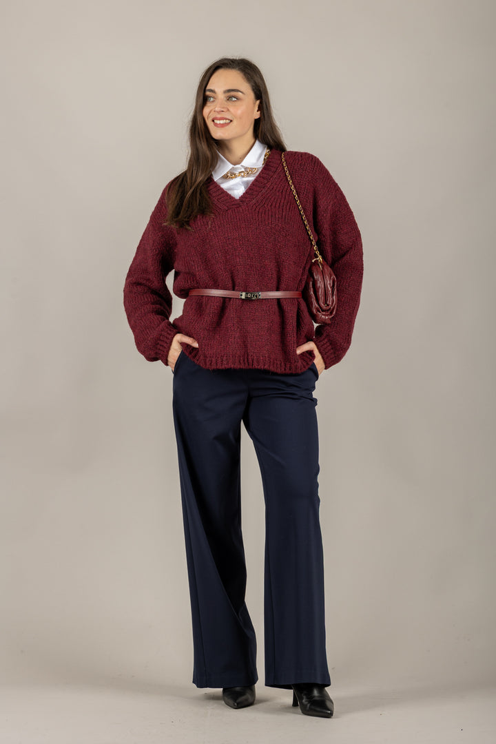 VICOLO - 33063F - MAGLIA SCOLLO A V