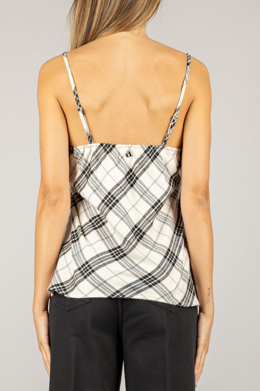DIXIE - R648Y020 - TOP CHECK CON DETTAGLIO RICAMATO