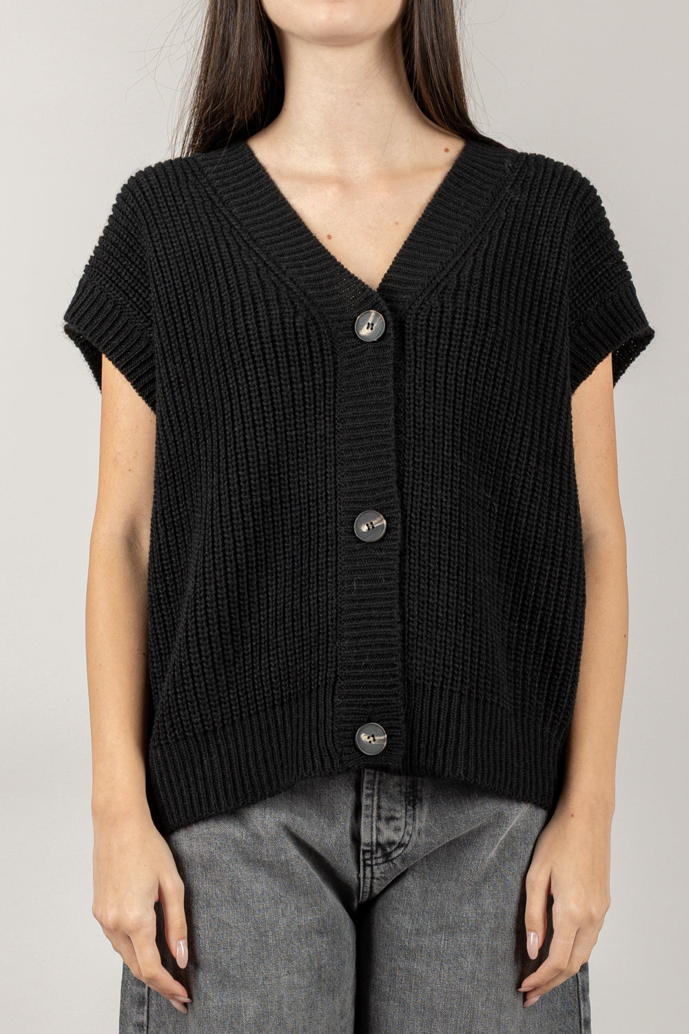 TENSIONE IN - D80941 - GILET OVER TRE BOTTONI