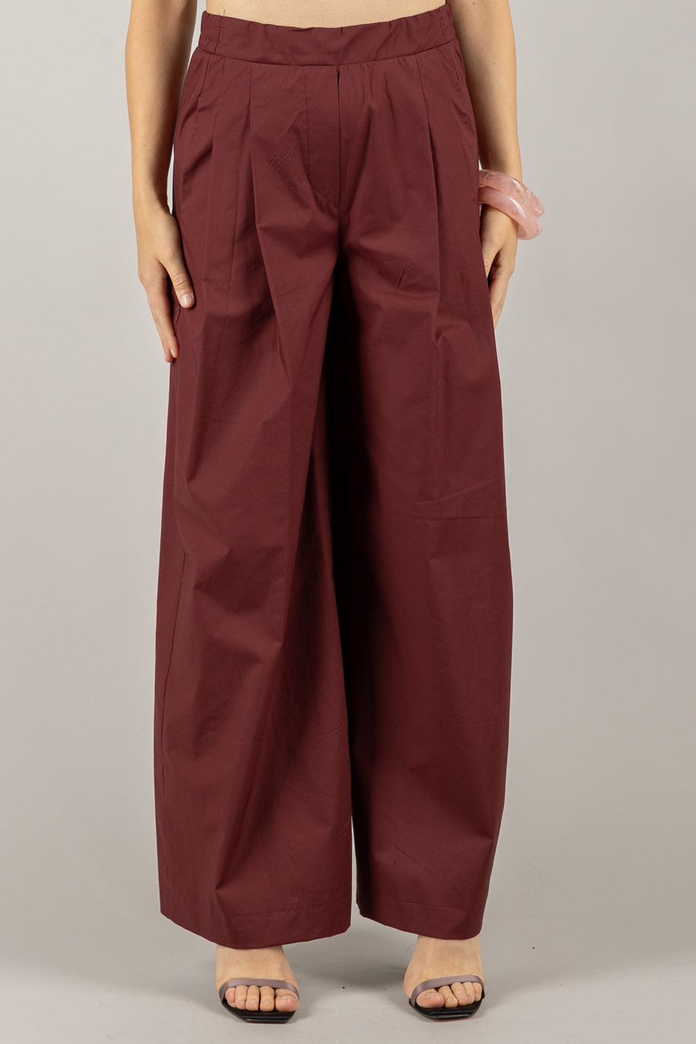 TENSIONE IN - 25P7843 - PANTALONE A PALAZZO CON PINCES