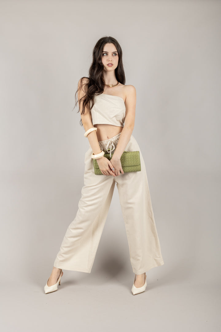 TENSIONE IN - 25P7642 - PANTALONE PALAZZO CON COULISSE