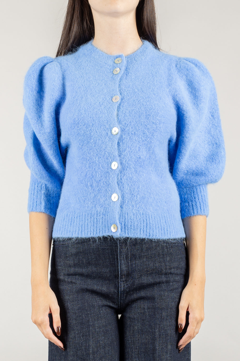 KONTATTO - 3M0873C - CARDIGAN IN MOHAIR MANICA PALLONCINO
