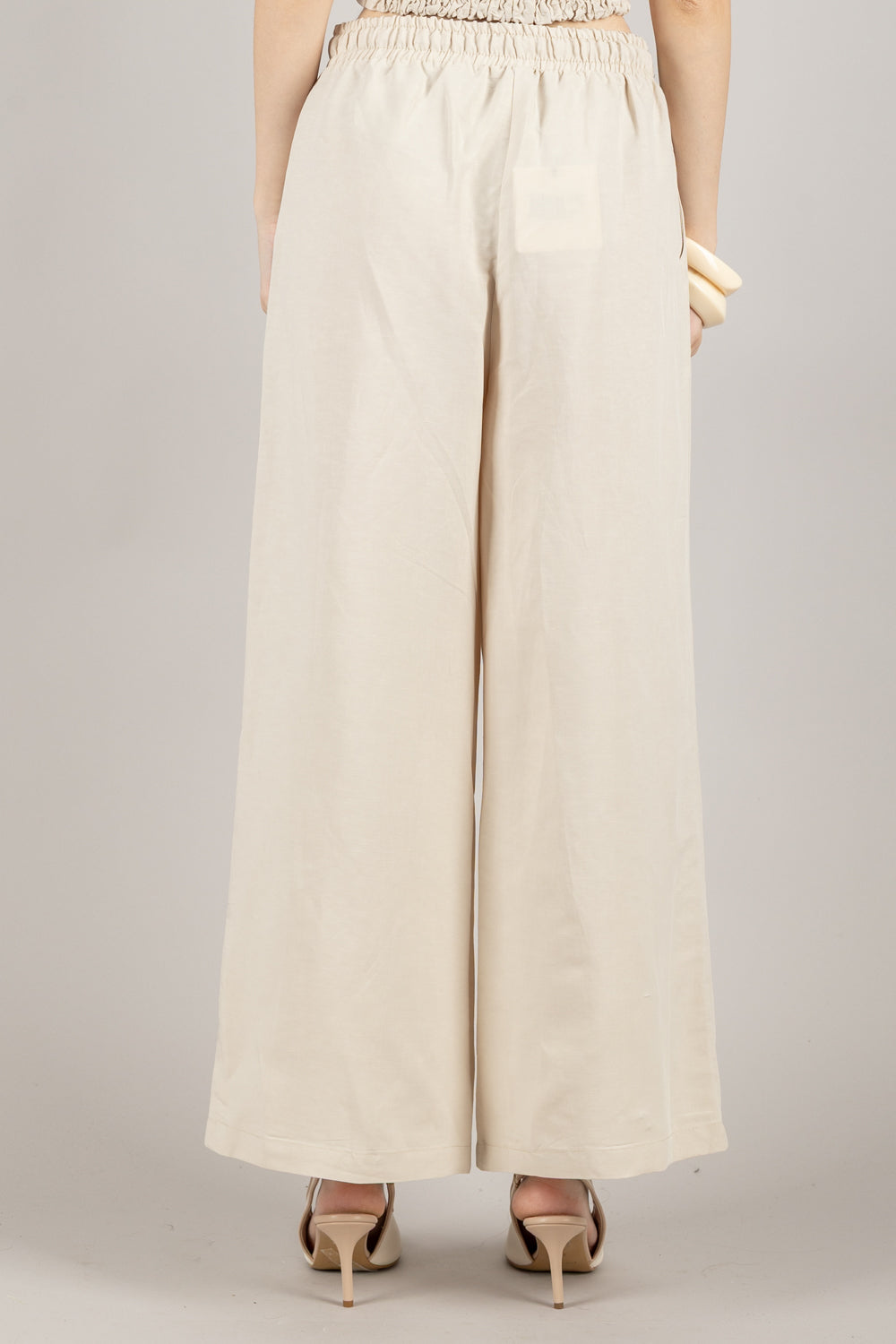 TENSIONE IN - 25P7642 - PANTALONE PALAZZO CON COULISSE