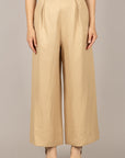 VICOLO - TAB0644 - PANTALONE PALAZZO MISTO LINO BEIGE