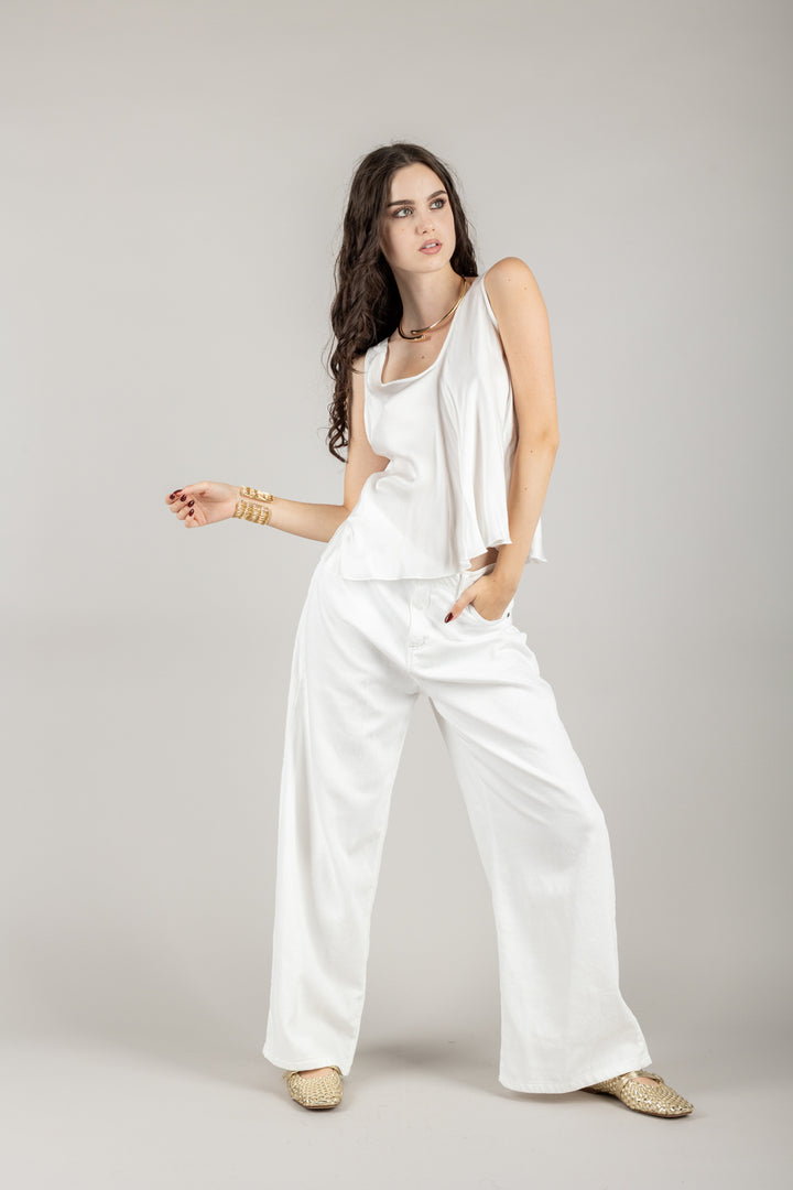 TENSIONE IN - C914T05Q - TOP SATIN SCOLLO V SCHIENA