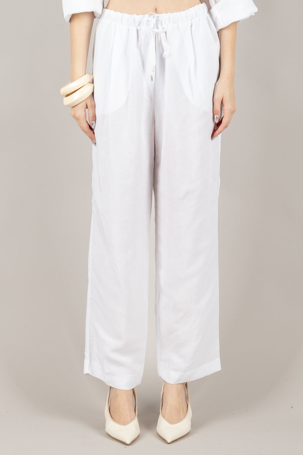 TENSIONE IN - 25P7659 - PANTALONE GAMBA DRITTA CON COULISSE E TASCHE