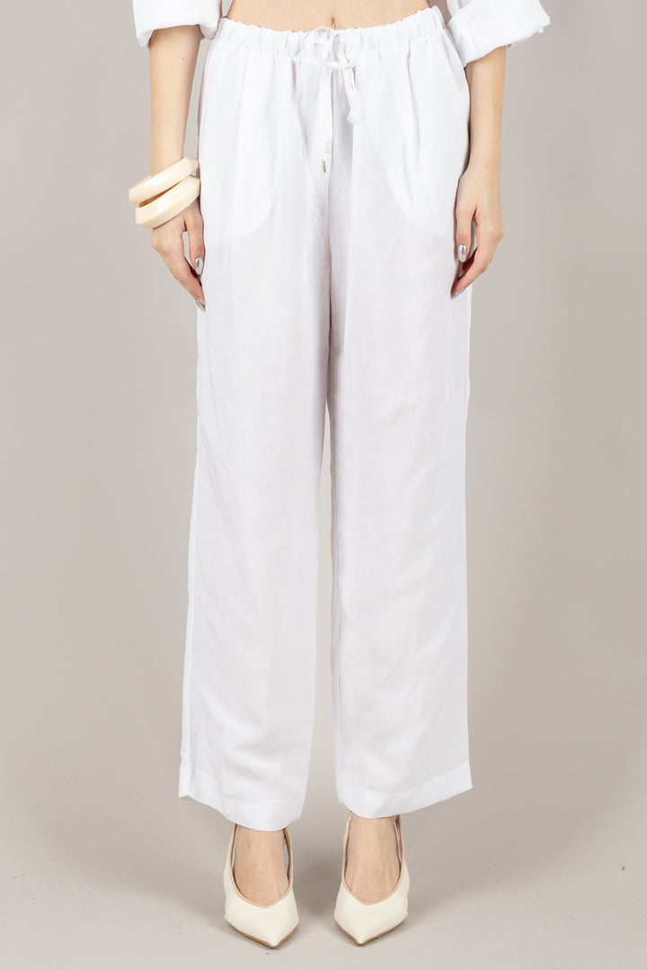 TENSIONE IN - 25P7659 - PANTALONE GAMBA DRITTA CON COULISSE E TASCHE