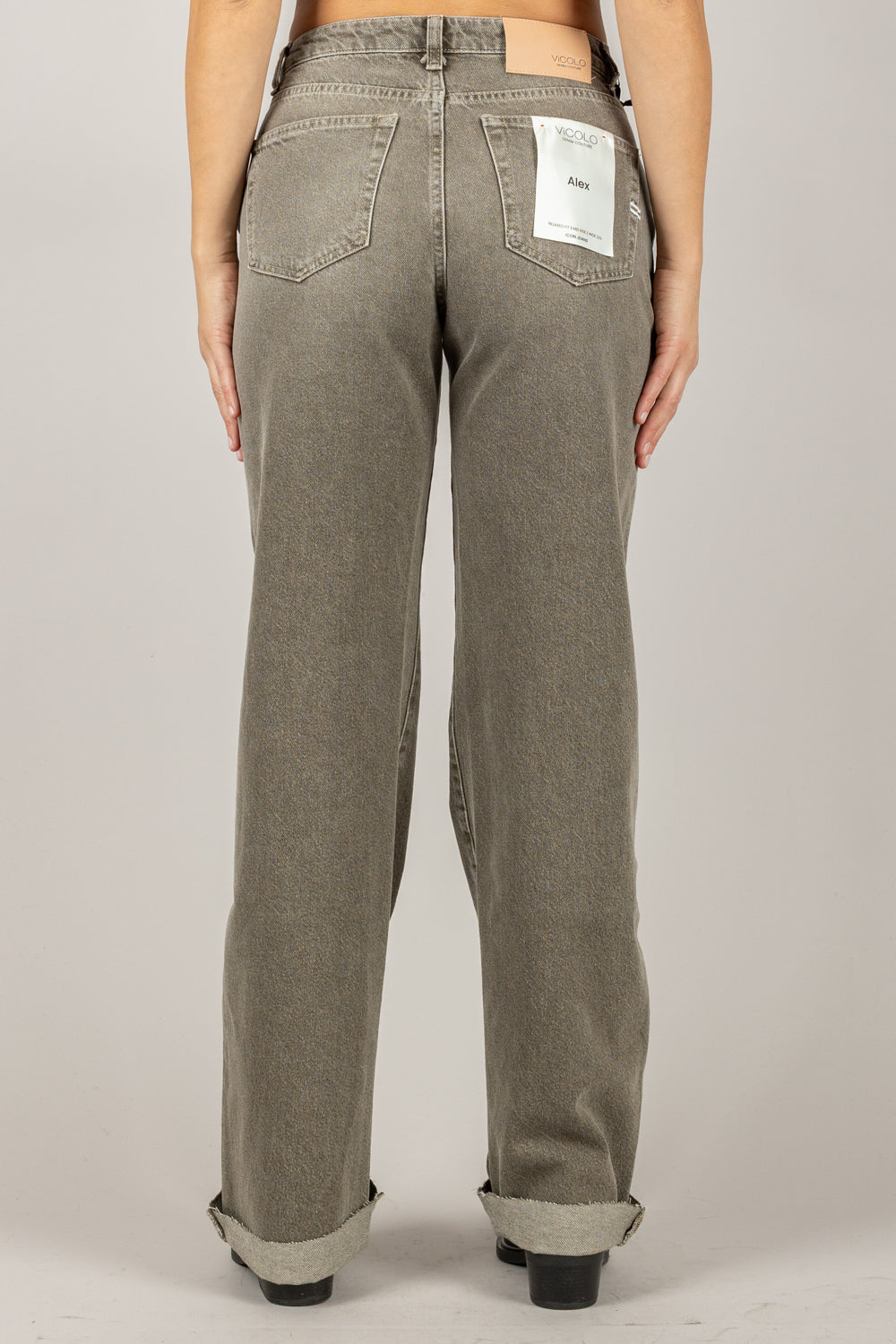 VICOLO - DF5295 - JEANS ALEX GAMBA DRITTA CON RISVOLTO