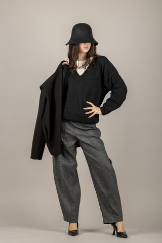 VICOLO - 55162F - MAGLIA SCOLLO A V MANICA LUNGA