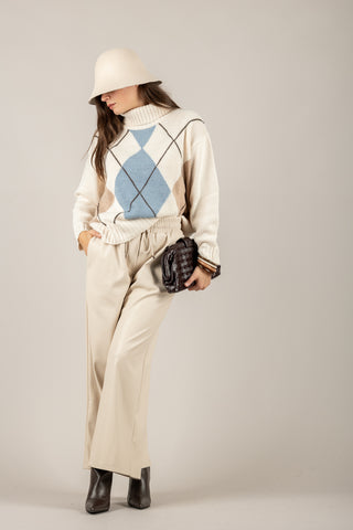 HAVEONE - MFP-M335 - MAGLIA COLLO ALTO CON ROMBI