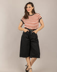 DIXIE - T262A154 - T-SHIRT GIROCOLLO RIGATA PROFILI CONTRASTO COCCIO