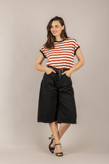 DIXIE - T262A154 - T-SHIRT GIROCOLLO RIGATA PROFILI CONTRASTO COCCIO