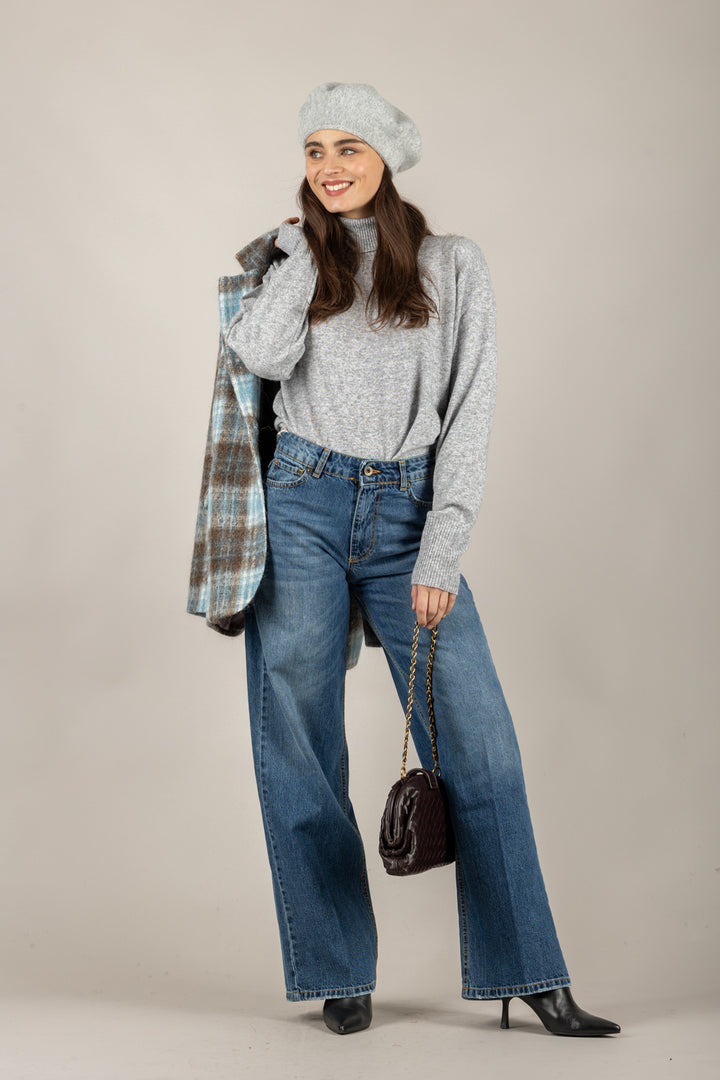 VICOLO - 22108F - MAGLIA MISTO LANA COLLO ALTO