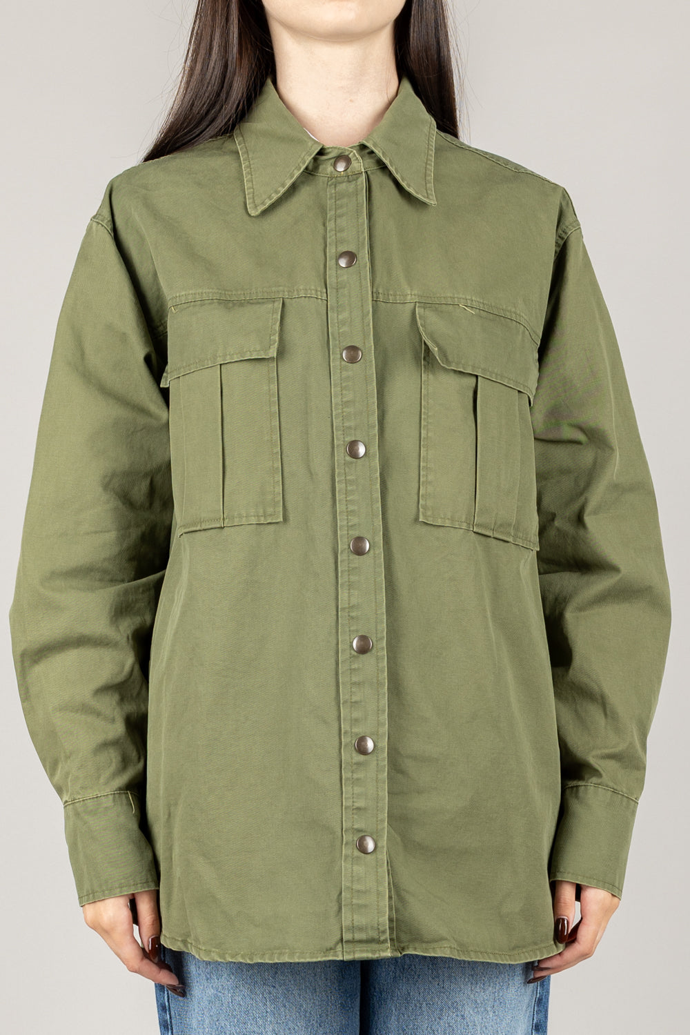 TENSIONE IN - 37716 - CAMICIA OVER CON TASCONI