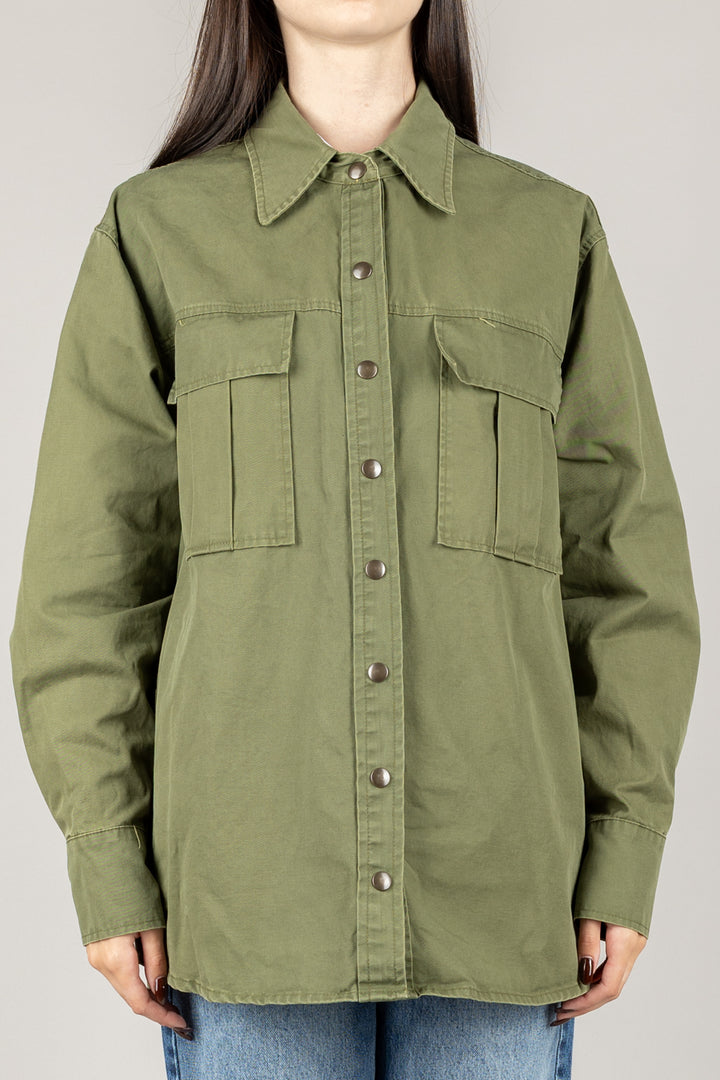 TENSIONE IN - 37716 - CAMICIA OVER CON TASCONI