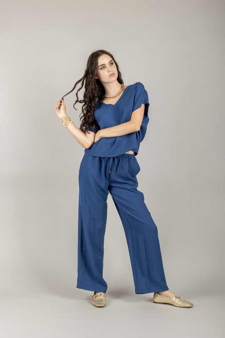 TENSIONE IN - 25C7935 - BLUSA SCOLLO A V MANICA CORTA