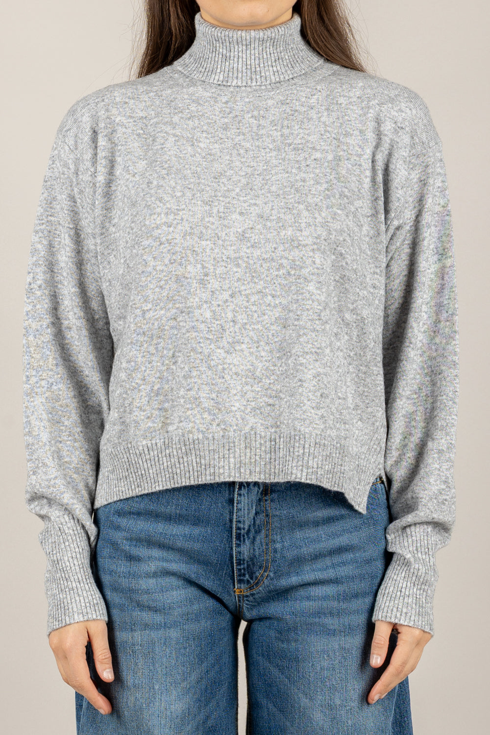 VICOLO - 22108F - MAGLIA MISTO LANA COLLO ALTO