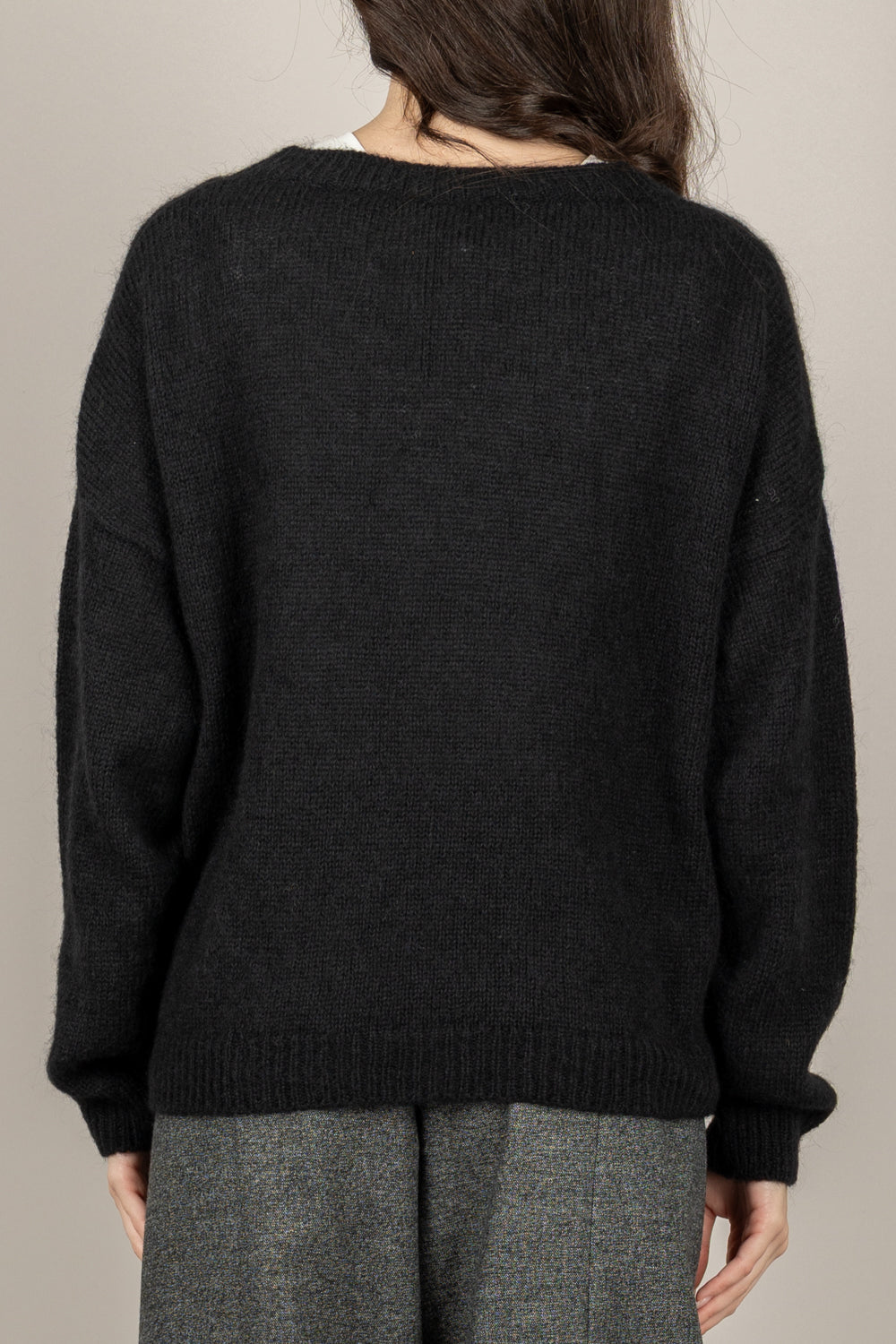 VICOLO - 55162F - MAGLIA SCOLLO A V MANICA LUNGA