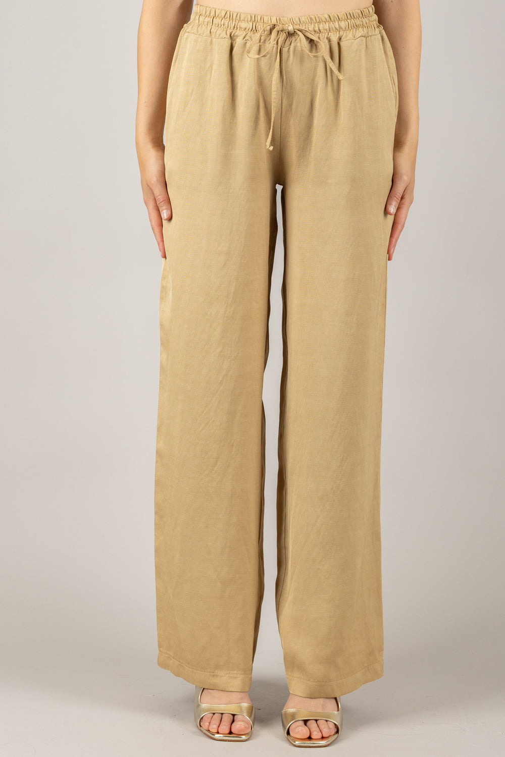 VICOLO - TD2447 - PANTALONE A PALAZZO CON COULISSE