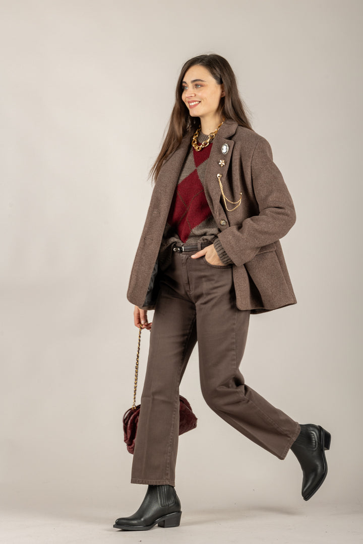 VICOLO - TF2012 - GIACCA CAPPOTTO OVER CON SPILLE