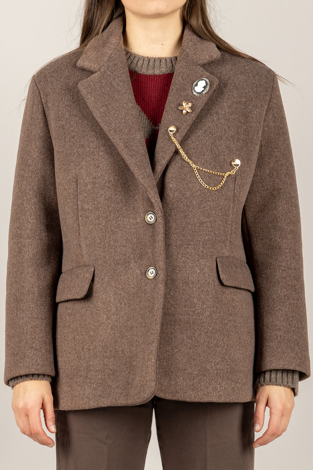 VICOLO - TF2012 - GIACCA CAPPOTTO OVER CON SPILLE