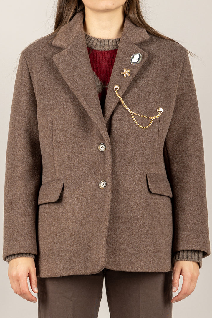 VICOLO - TF2012 - GIACCA CAPPOTTO OVER CON SPILLE