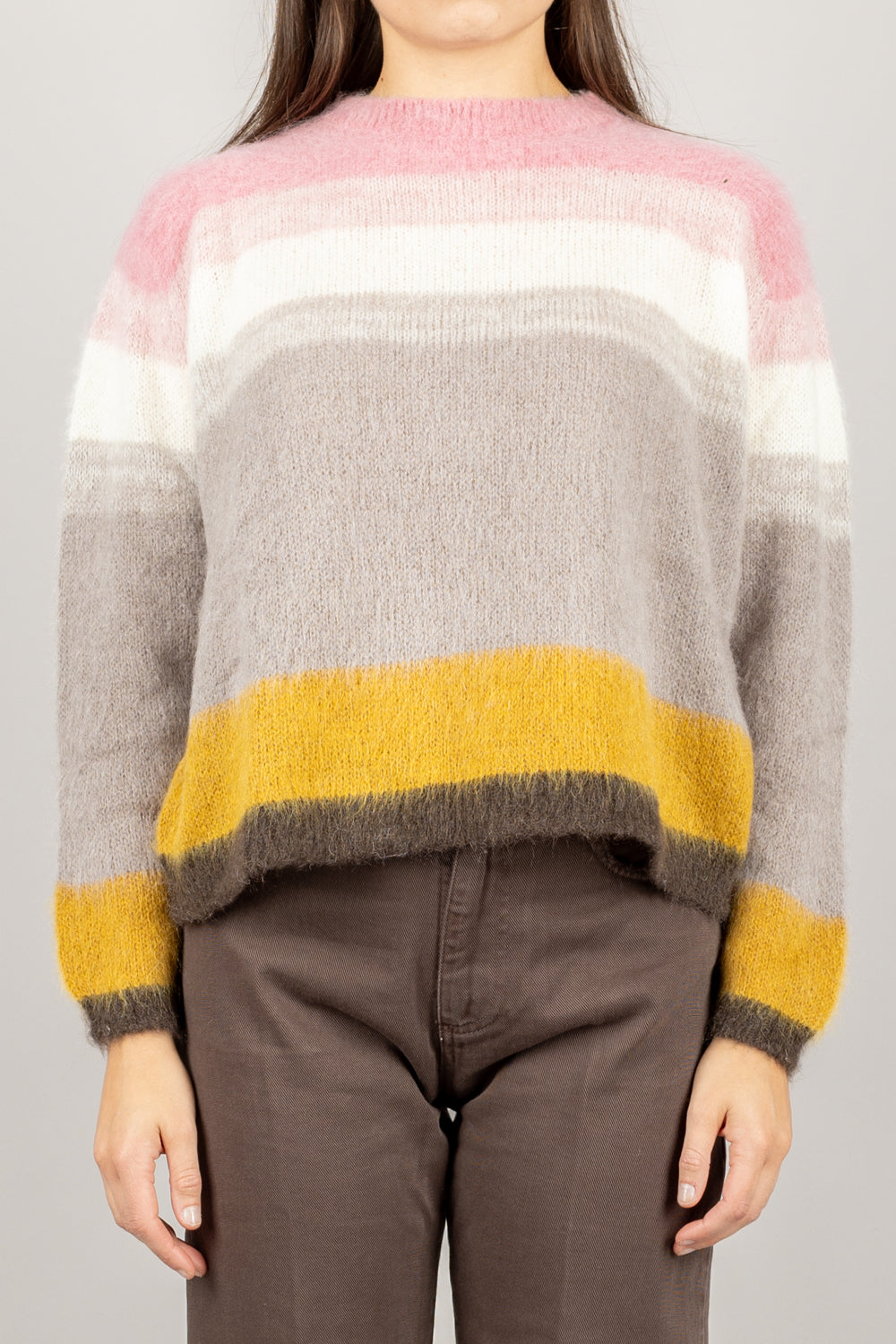 VICOLO - 55129F - MAGLIA MOHAIR A RIGHE