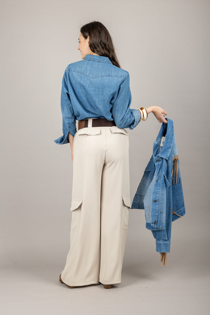 HAVEONE - PVS-N310 - PANTALONE TASCHE LATERALI CON CINTA