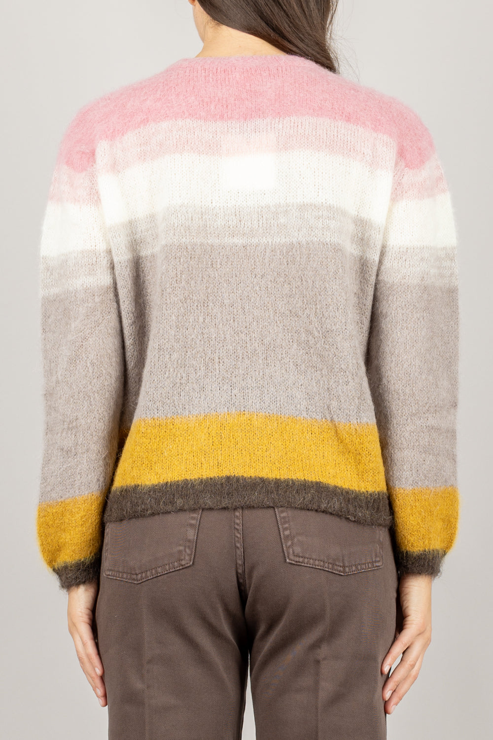 VICOLO - 55129F - MAGLIA MOHAIR A RIGHE