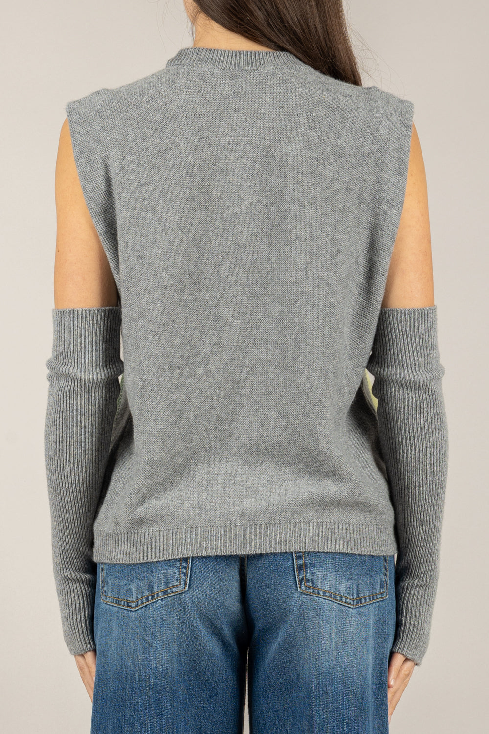 VICOLO - 77346F - GILET ROMBI CON MANICOTTI