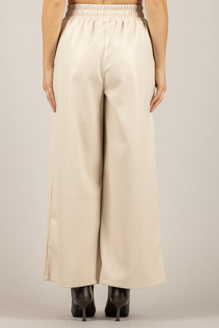 TENSIONE IN - 26P1429  - PANTALONE IN ECOPELLE CON ELASTICO IN VITA