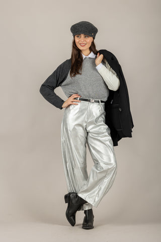 VICOLO - 22222F - MAGLIA MANICHE CONTRASTO