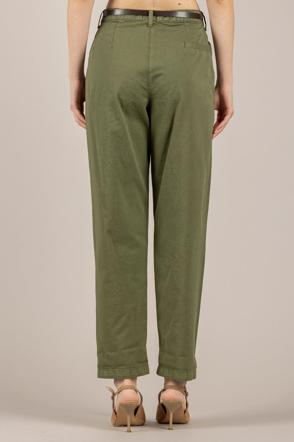 DIXIE - P881A239 - PANTALONE A SIGARETTA CON CINTA ARMY
