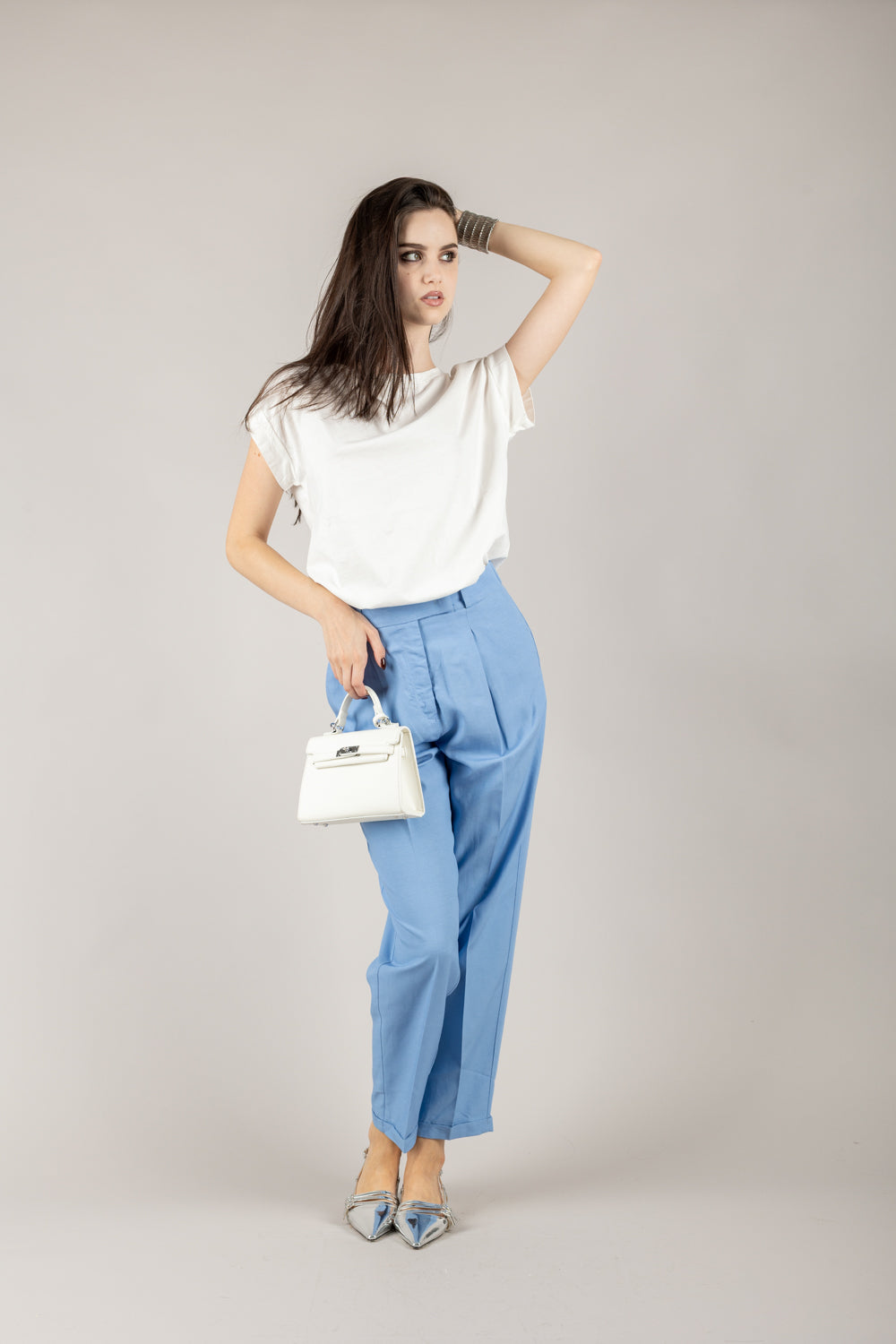 IMPERIAL - P9990085T - PANTALONE A SIGARETTA CON PINCES