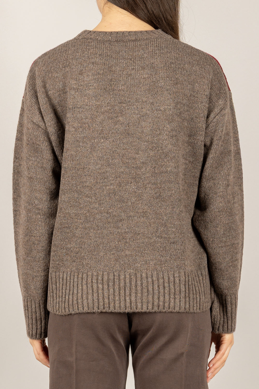 TENSIONE IN - W5HMJ78A359 - MAGLIA A ROMBI BICOLOR GIROCOLLO