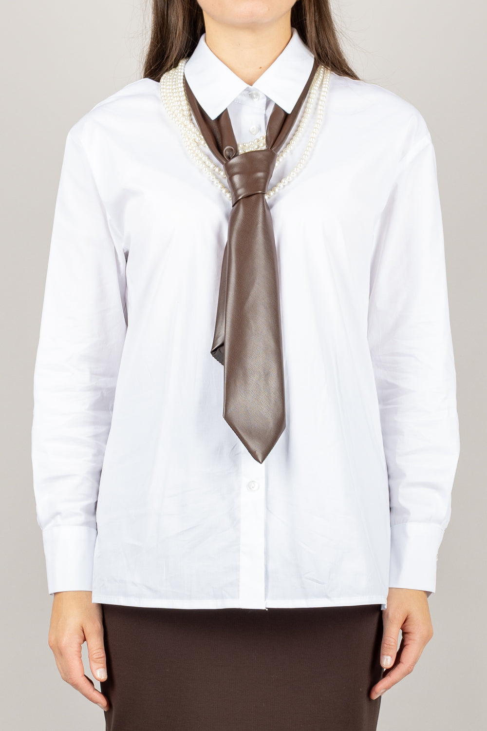TENSIONE IN - 26C1318 - CAMICIA CON CRAVATTA E COLLANA