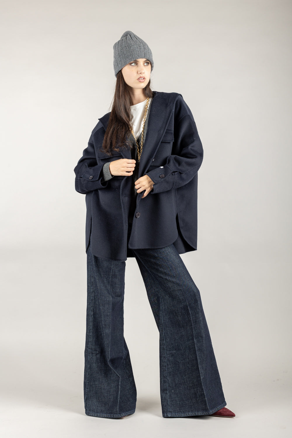 DIXIE - K330Y001A - GIACCA CAMICIA HAND MADE CON CAPPUCCIO