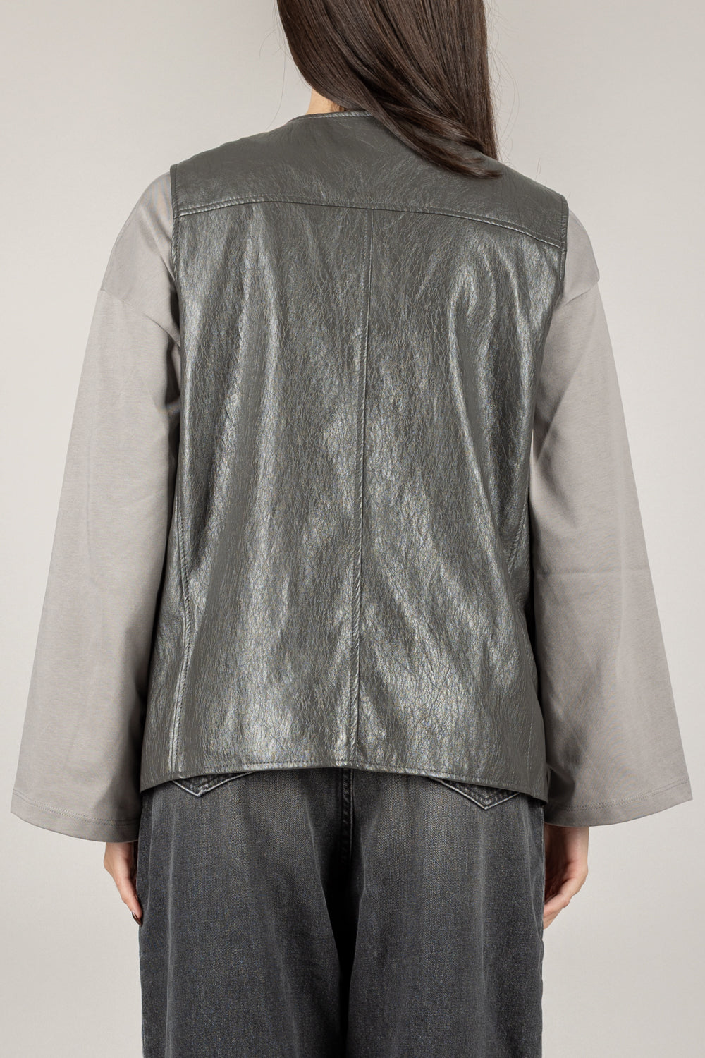 VICOLO - TF1294 - GILET CON BOTTONI IN ECOPELLE