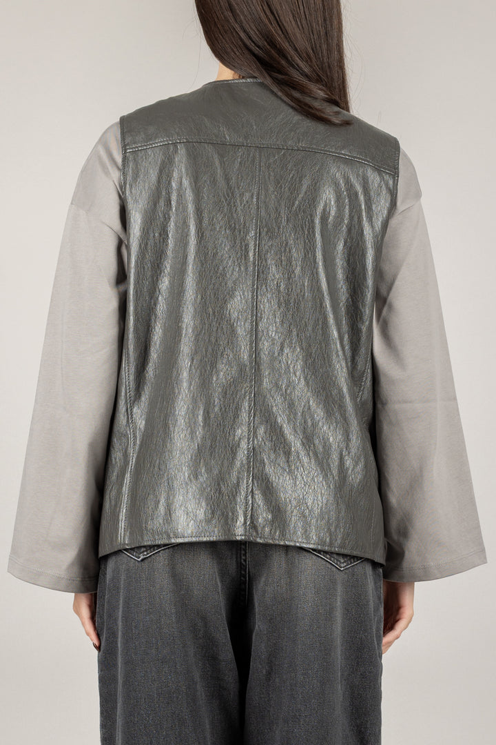 VICOLO - TF1294 - GILET CON BOTTONI IN ECOPELLE